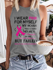 Faith Awareness I Wear Pink For Myself Print Tank Top