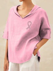 Womens Awareness Print Linen Shirt