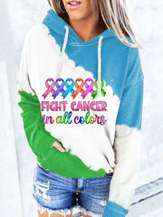 Print Hooded Long Sleeve Sweatshirt