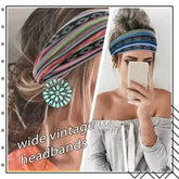 Bohemian Printed Wide Headband, Elastic Sports Hair Band Women Yoga Hair Accessories