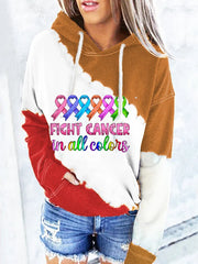 Print Hooded Long Sleeve Sweatshirt