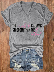 Women's The Comeback Is Always Stronger Than The Setback Print V-Neck T-Shirt