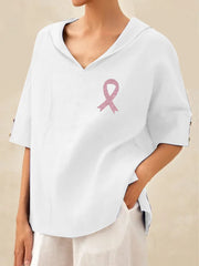 Womens Awareness Print Linen Shirt