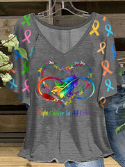 Women's Fight In All Colors Ruffle Sleeve T-Shirt