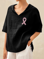 Womens Awareness Print Linen Shirt