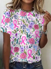 Women's  Awareness Print Casual T-Shirt