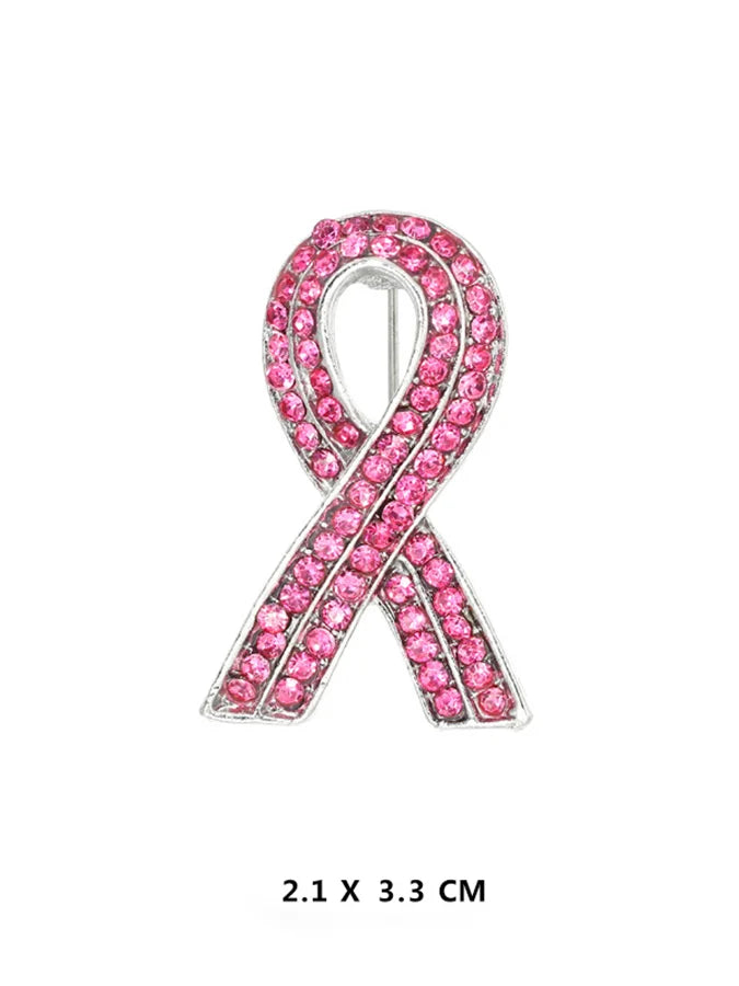 Women's Diamond Pink Ribbon Breast Prevention and Treatment Promotion Sign Care Breast Needle