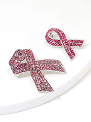 Women's Diamond Pink Ribbon Breast Prevention and Treatment Promotion Sign Care Breast Needle