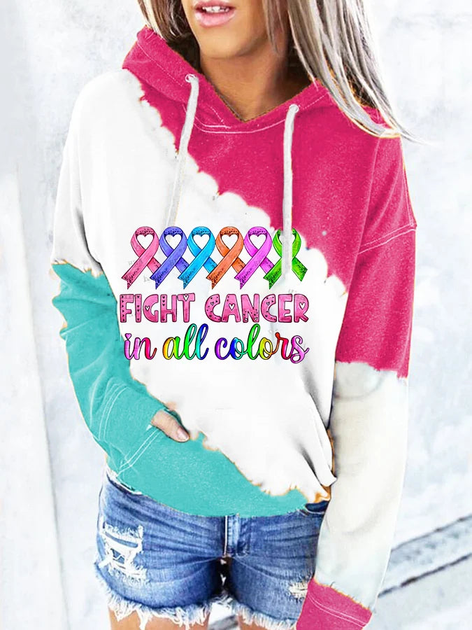 Print Hooded Long Sleeve Sweatshirt