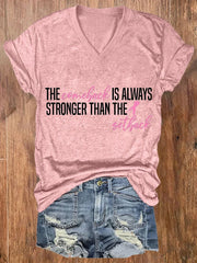 Women's The Comeback Is Always Stronger Than The Setback  Print V-Neck T-Shirt