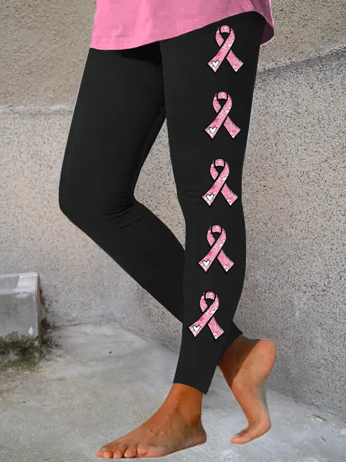 Women's Pink Ribbon  Awareness Leggings