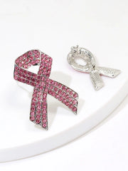 Women's Diamond Pink Ribbon Breast Prevention and Treatment Promotion Sign Care Breast Needle