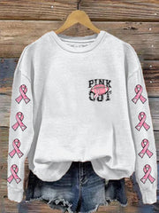 Women's PINk Out Football  Printed Sweatshirt