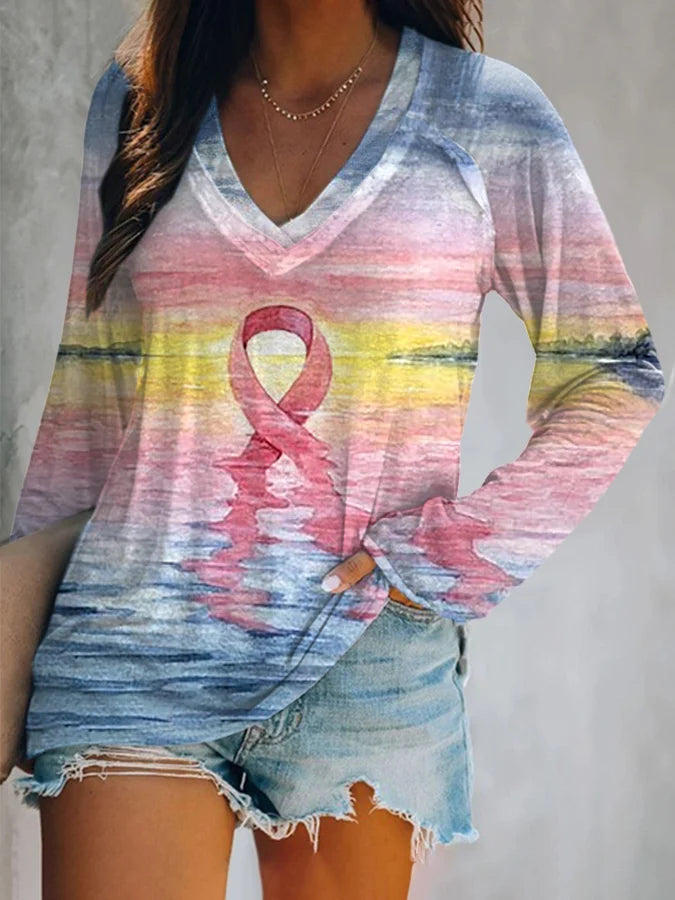 Women's Print Casual Long Sleeve T-Shirt