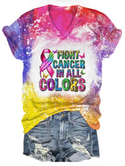 Women's Fight  In All Colors Print T-Shirt