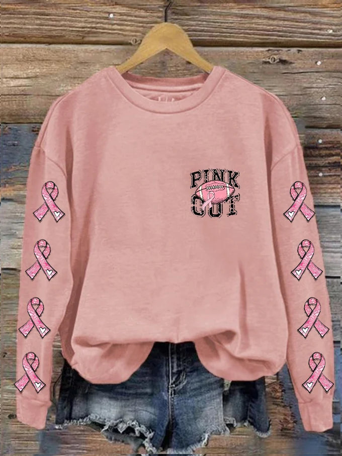Women's PINk Out Football  Printed Sweatshirt