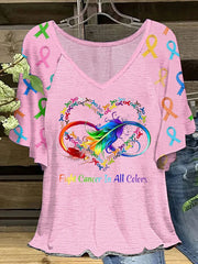 Women's Fight  In All Colors Ruffle Sleeve T-Shirt