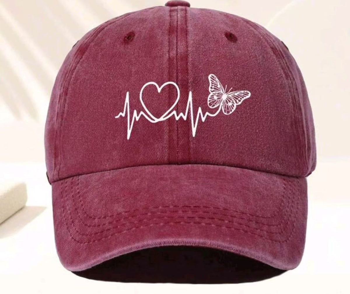 Butterfly Printed Soft Cotton Baseball Cap, Unisex Outdoor Sun Visor Hat