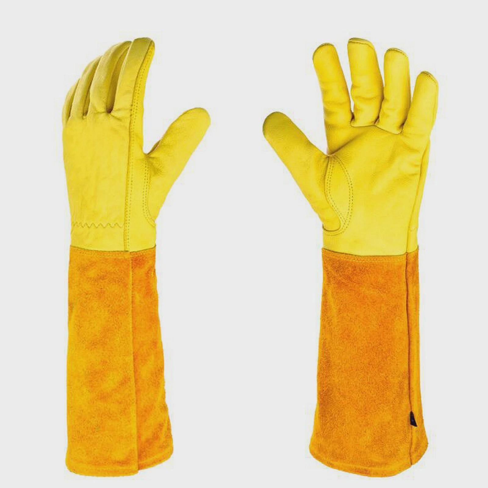 Personalized Long Cuff Leather Gardening Gloves, Rose Pruning Garden Gloves, Yard Work Gloves